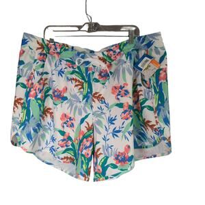 Columbia Bogata Bay Shorts Womens Plus 2X Tropical Print Stretch Omni Shield New